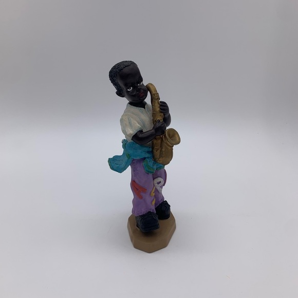 Jay Imports Jumbo African American Saxophone Musician Boy Figurine Sculpture 8” - Picture 3 of 11